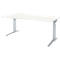 Schäfer Shop Genius Schreibtisch ERGOSTYLE S, manuell höhenverstellbar, Rechteck, C-Fuß, Ansatz links, B 1800 x T 800/1000 x H 675-895 mm, weiß/weißaluminium