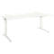 Schäfer Shop Genius Schreibtisch ERGOSTYLE S, manuell höhenverstellbar, Rechteck, C-Fuß, Ansatz rechts, B 1800 x T 800/1000 x H 675-895 mm, weiß/weiß