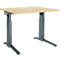 Schäfer Shop Genius Schreibtisch ERGOSTYLE S, manuell höhenverstellbar, Rechteck, C-Fuß, B 1200 x T 800 x H 675-895 mm, ahorn/anthrazit
