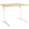Schäfer Shop Genius Schreibtisch ERGOSTYLE S, manuell höhenverstellbar, Rechteck, C-Fuß, B 1200 x T 800 x H 675-895 mm, ahorn/weiß