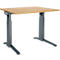 Schäfer Shop Genius Schreibtisch ERGOSTYLE S, manuell höhenverstellbar, Rechteck, C-Fuß, B 1200 x T 800 x H 675-895 mm, Buche/anthrazit