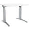 Schäfer Shop Genius Schreibtisch ERGOSTYLE S, manuell höhenverstellbar, Rechteck, C-Fuß, B 1200 x T 800 x H 675-895 mm, weiß/weißaluminium