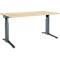 Schäfer Shop Genius Schreibtisch ERGOSTYLE S, manuell höhenverstellbar, Rechteck, C-Fuß, B 1600 x T 800 x H 675-895 mm, ahorn/anthrazit