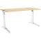 Schäfer Shop Genius Schreibtisch ERGOSTYLE S, manuell höhenverstellbar, Rechteck, C-Fuß, B 1600 x T 800 x H 675-895 mm, ahorn/weiß