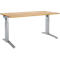 Schäfer Shop Genius Schreibtisch ERGOSTYLE S, manuell höhenverstellbar, Rechteck, C-Fuß, B 1600 x T 800 x H 675-895 mm, Buche/weißaluminium