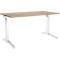 Schäfer Shop Genius Schreibtisch ERGOSTYLE S, manuell höhenverstellbar, Rechteck, C-Fuß, B 1600 x T 800 x H 675-895 mm, eiche/weiß