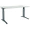 Schäfer Shop Genius Schreibtisch ERGOSTYLE S, manuell höhenverstellbar, Rechteck, C-Fuß, B 1600 x T 800 x H 675-895 mm, lichtgrau/anthrazit