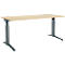 Schäfer Shop Genius Schreibtisch ERGOSTYLE S, manuell höhenverstellbar, Rechteck, C-Fuß, B 1800 x T 800 x H 675-895 mm, ahorn/anthrazit
