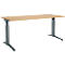 Schäfer Shop Genius Schreibtisch ERGOSTYLE S, manuell höhenverstellbar, Rechteck, C-Fuß, B 1800 x T 800 x H 675-895 mm, Buche/anthrazit