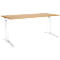 Schäfer Shop Genius Schreibtisch ERGOSTYLE S, manuell höhenverstellbar, Rechteck, C-Fuß, B 1800 x T 800 x H 675-895 mm, Buche/weiß