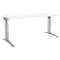 Schäfer Shop Genius Schreibtisch ERGOSTYLE S, manuell höhenverstellbar, Rechteck, C-Fuß, B 1800 x T 800 x H 675-895 mm, weiß/weißaluminium