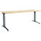 Schäfer Shop Genius Schreibtisch ERGOSTYLE S, manuell höhenverstellbar, Rechteck, C-Fuß, B 2000 x T 800 x H 675-895 mm, ahorn/anthrazit