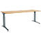 Schäfer Shop Genius Schreibtisch ERGOSTYLE S, manuell höhenverstellbar, Rechteck, C-Fuß, B 2000 x T 800 x H 675-895 mm, Buche/anthrazit