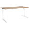 Schäfer Shop Genius Schreibtisch ERGOSTYLE S, manuell höhenverstellbar, Rechteck, C-Fuß, B 2000 x T 800 x H 675-895 mm, eiche/weiß