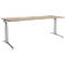 Schäfer Shop Genius Schreibtisch ERGOSTYLE S, manuell höhenverstellbar, Rechteck, C-Fuß, B 2000 x T 800 x H 675-895 mm, eiche/weißaluminiumminium