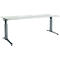 Schäfer Shop Genius Schreibtisch ERGOSTYLE S, manuell höhenverstellbar, Rechteck, C-Fuß, B 2000 x T 800 x H 675-895 mm, lichtgrau/anthrazit