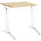 Schäfer Shop Genius Schreibtisch ERGOSTYLE S, manuell höhenverstellbar, Rechteck, C-Fuß, B 800 x T 800 x H 675-895 mm, ahorn/weiß
