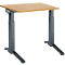Schäfer Shop Genius Schreibtisch ERGOSTYLE S, manuell höhenverstellbar, Rechteck, C-Fuß, B 800 x T 800 x H 675-895 mm, Buche/anthrazit