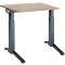 Schäfer Shop Genius Schreibtisch ERGOSTYLE S, manuell höhenverstellbar, Rechteck, C-Fuß, B 800 x T 800 x H 675-895 mm, eiche/anthrazit
