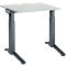 Schäfer Shop Genius Schreibtisch ERGOSTYLE S, manuell höhenverstellbar, Rechteck, C-Fuß, B 800 x T 800 x H 675-895 mm, lichtgrau/anthrazit