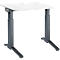Schäfer Shop Genius Schreibtisch ERGOSTYLE S, manuell höhenverstellbar, Rechteck, C-Fuß, B 800 x T 800 x H 675-895 mm, weiß/anthrazit
