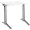 Schäfer Shop Genius Schreibtisch ERGOSTYLE S, manuell höhenverstellbar, Rechteck, C-Fuß, B 800 x T 800 x H 675-895 mm, weiß/weißaluminium