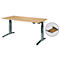 Schäfer Shop Genius Schreibtisch ERGOSTYLE S, Rechteck, 2-stufig elektrisch höhenverstellbar, C-Fuß, B 1600 x T 800 x H 635-1305 mm, inkl. Memory Master + Schublade, Ahorn/anthrazit