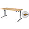 Schäfer Shop Genius Schreibtisch ERGOSTYLE S, Rechteck, 2-stufig elektrisch höhenverstellbar, C-Fuß, B 1600 x T 800 x H 635-1305 mm, inkl. Memory Master + Schublade, Ahorn/weißaluminium