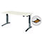 Schäfer Shop Genius Schreibtisch ERGOSTYLE S, Rechteck, 2-stufig elektrisch höhenverstellbar, C-Fuß, B 1600 x T 800 x H 635-1305 mm, inkl. Memory Master + Schublade, weiß/anthrazit