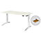 Schäfer Shop Genius Schreibtisch ERGOSTYLE S, Rechteck, 2-stufig elektrisch höhenverstellbar, C-Fuß, B 1600 x T 800 x H 635-1305 mm, inkl. Memory Master + Schublade, weiß/weiß