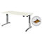 Schäfer Shop Genius Schreibtisch ERGOSTYLE S, Rechteck, 2-stufig elektrisch höhenverstellbar, C-Fuß, B 1600 x T 800 x H 635-1305 mm, inkl. Memory Master + Schublade, weiß/weißaluminium