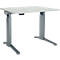 Schäfer Shop Genius Schreibtisch ERGOSTYLE S, Rechteck, elektrisch höhenverstellbar, einstufig, C-Fuß, B 1200 x T 800 x H 715-1182 mm, inkl. Memory Master, lichtgrau/anthrazit