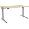 Schäfer Shop Genius Schreibtisch ERGOSTYLE S, Rechteck, elektrisch höhenverstellbar, einstufig, C-Fuß, B 1600 x T 800 x H 715-1182 mm, inkl. Memory Master, Ahorn/weißaluminium