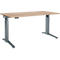 Schäfer Shop Genius Schreibtisch ERGOSTYLE S, Rechteck, elektrisch höhenverstellbar, einstufig, C-Fuß, B 1600 x T 800 x H 715-1182 mm, inkl. Memory Master, inkl. Memory Master, Eiche/anthrazit