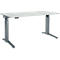 Schäfer Shop Genius Schreibtisch ERGOSTYLE S, Rechteck, elektrisch höhenverstellbar, einstufig, C-Fuß, B 1600 x T 800 x H 715-1182 mm, inkl. Memory Master, lichtgrau/anthrazit