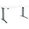 Schäfer Shop Genius Schreibtisch ERGOSTYLE S, Rechteck, elektrisch höhenverstellbar, einstufig, C-Fuß, B 1600 x T 800 x H 715-1182 mm, inkl. Memory Master, weiß/anthrazit
