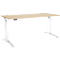 Schäfer Shop Genius Schreibtisch ERGOSTYLE S, Rechteck, elektrisch höhenverstellbar, einstufig, C-Fuß, B 1800 x T 800 x H 715-1182 mm, inkl. Memory Master, Ahorn/weiß