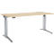Schäfer Shop Genius Schreibtisch ERGOSTYLE S, Rechteck, elektrisch höhenverstellbar, einstufig, C-Fuß, B 1800 x T 800 x H 715-1182 mm, inkl. Memory Master, Ahorn/weißaluminium