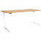 Schäfer Shop Genius Schreibtisch ERGOSTYLE S, Rechteck, elektrisch höhenverstellbar, einstufig, C-Fuß, B 1800 x T 800 x H 715-1182 mm, inkl. Memory Master, Buche/weiß