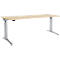 Schäfer Shop Genius Schreibtisch ERGOSTYLE S, Rechteck, elektrisch höhenverstellbar, einstufig, C-Fuß, B 2000 x T 800 x H 715-1182 mm, inkl. Memory Master, Ahorn/weißaluminium