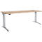 Schäfer Shop Genius Schreibtisch ERGOSTYLE S, Rechteck, elektrisch höhenverstellbar, einstufig, C-Fuß, B 2000 x T 800 x H 715-1182 mm, inkl. Memory Master, Eiche/weißaluminium