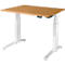 Schäfer Shop Genius Schreibtisch ERGOSTYLE S, Rechteck, elektrisch höhenverstellbar, zweistufig, C-Fuß, B 1200 x T 800 x H 635-1305 mm, inkl. Memory Master, Buche/weiß