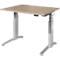 Schäfer Shop Genius Schreibtisch ERGOSTYLE S, Rechteck, elektrisch höhenverstellbar, zweistufig, C-Fuß, B 1200 x T 800 x H 635-1305 mm, inkl. Memory Master, Eiche/weißaluminium