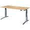 Schäfer Shop Genius Schreibtisch ERGOSTYLE S, Rechteck, elektrisch höhenverstellbar, zweistufig, C-Fuß, B 1600 x T 800 x H 635-1305 mm, inkl. Memory Master, Ahorn/anthrazit