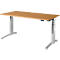 Schäfer Shop Genius Schreibtisch ERGOSTYLE S, Rechteck, elektrisch höhenverstellbar, zweistufig, C-Fuß, B 1600 x T 800 x H 635-1305 mm, inkl. Memory Master, Buche/weißaluminium
