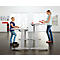 Schäfer Shop Genius Schreibtisch ERGOSTYLE S, Rechteck, elektrisch höhenverstellbar, zweistufig, C-Fuß, B 1600 x T 800 x H 635-1305 mm, inkl. Memory Master, weiß/weißaluminium