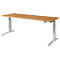 Schäfer Shop Genius Schreibtisch ERGOSTYLE S, Rechteck, elektrisch höhenverstellbar, zweistufig, C-Fuß, B 2000 x T 800 x H 635-1305 mm, inkl. Memory Master, Buche/weißaluminium