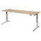 Schäfer Shop Genius Schreibtisch ERGOSTYLE S, Rechteck, elektrisch höhenverstellbar, zweistufig, C-Fuß, B 2000 x T 800 x H 635-1305 mm, inkl. Memory Master, Eiche/weißaluminium