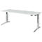 Schäfer Shop Genius Schreibtisch ERGOSTYLE S, Rechteck, elektrisch höhenverstellbar, zweistufig, C-Fuß, B 2000 x T 800 x H 635-1305 mm, inkl. Memory Master, lichtgrau/weißaluminium