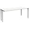 Schäfer Shop Genius Schreibtisch MODENA FLEX, 4-Fuß-Quadratrohr, verkürzte Seitenteile, B 1800 mm, lichtgrau